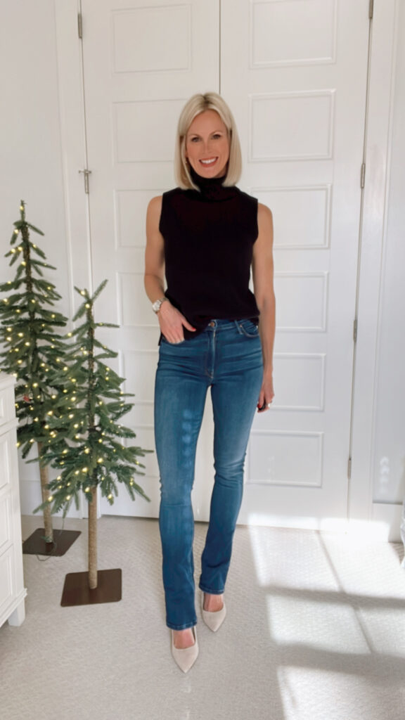 mother boot-cut jeans outfit